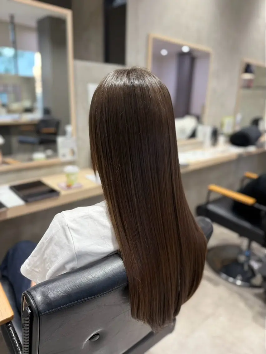 ロング 縮毛矯正 池永 陽音のヘアスタイル