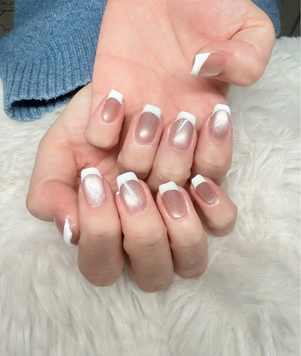 🩷ちゅるんマグネット＋フレンチor 💕ガラスフレンチ【長さだし可】の写真