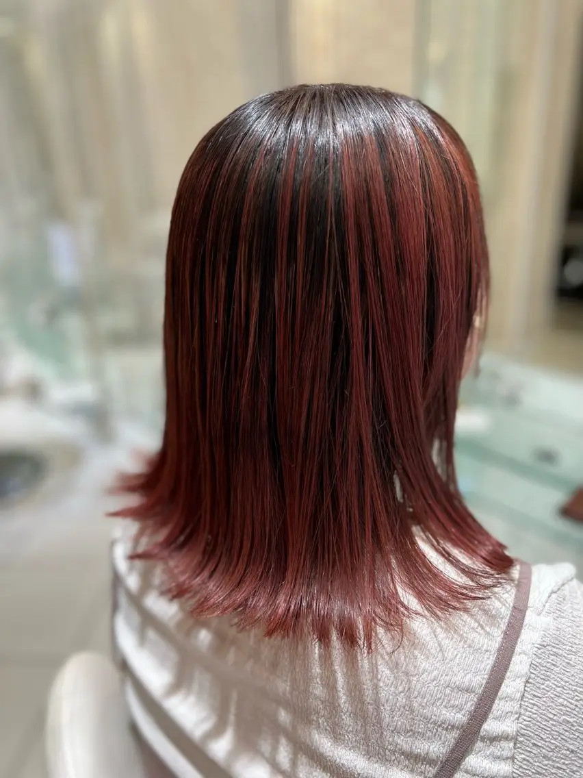 ミディアム カラー 髪質改善×ハイトーン ✨倉持のヘアスタイル