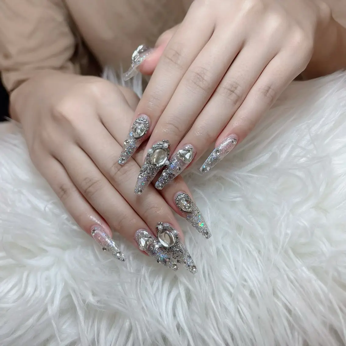 ネイル チークネイル フレンチネイル グラデーション キラキラネイル 韓国ネイル HIKARIHANA NAILのネイルデザイン