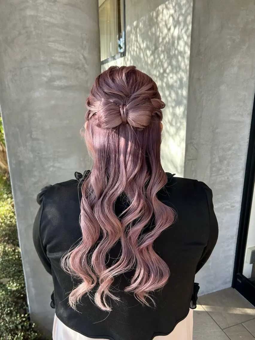 ロング ヘアアレンジ ハーフアップ ヘアセット lapis / soraのヘアスタイル