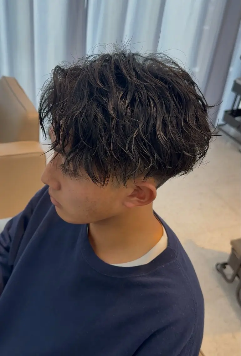 ショート カラー パーマ ヘアアレンジ メンズ キッズ 【メンズパーマ特化】 壱岐祥一朗のヘアスタイル