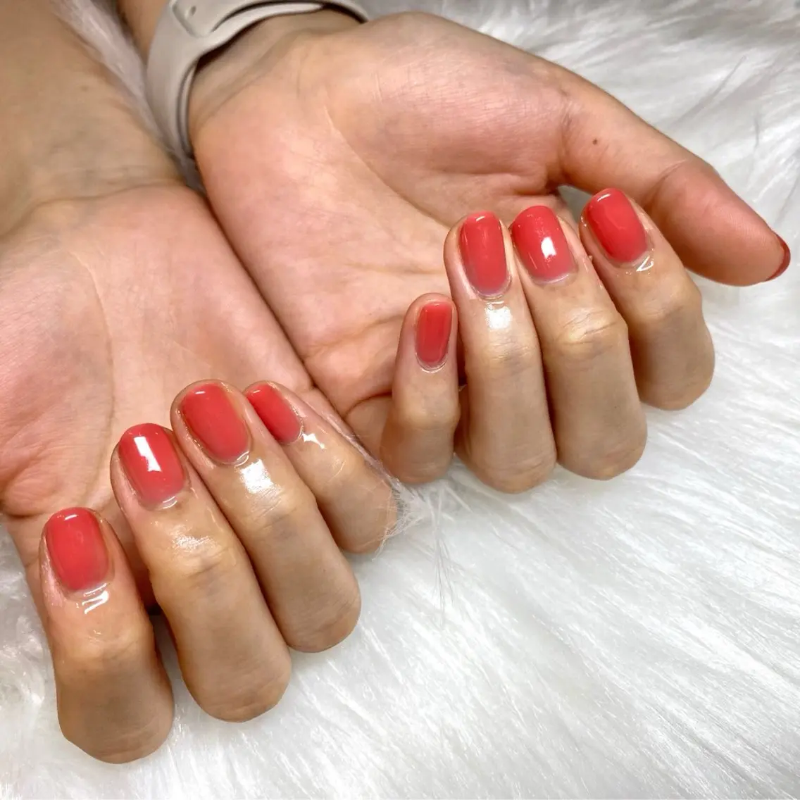 ネイル ワンカラーネイル ピンク ショートネイル シンプルネイル HARU nailのネイルデザイン