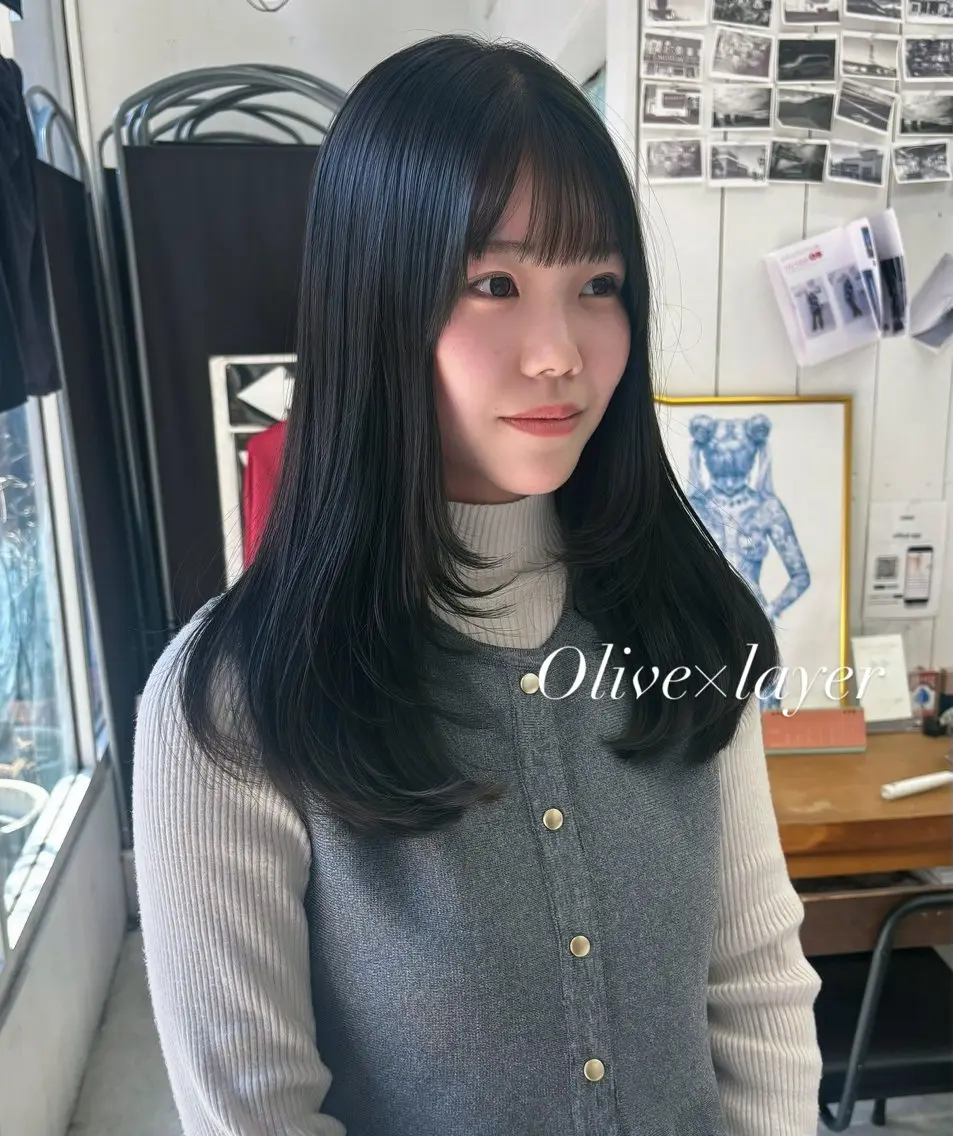 ロング カラー レイヤーカット カット ヘアカラー トリートメント Ann./艶髪 /レイヤーカットのヘアスタイル