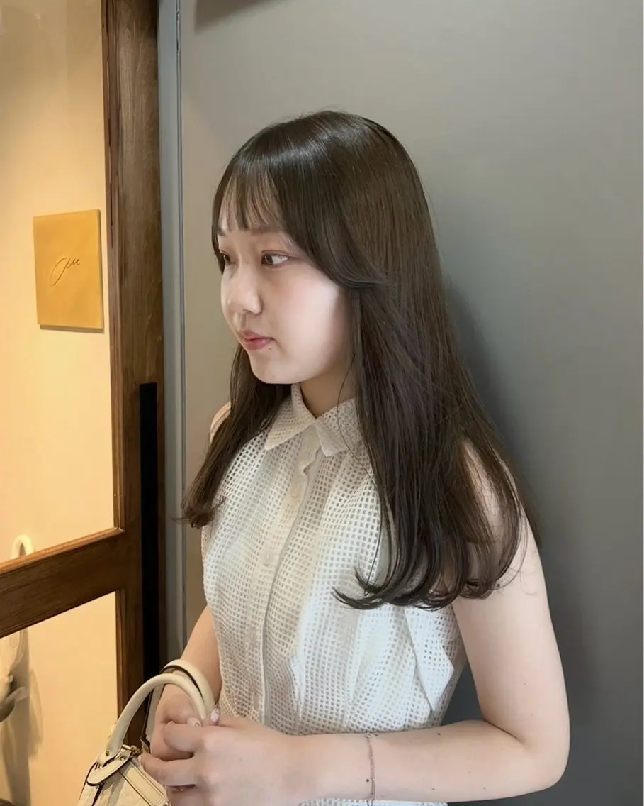 セミロング カラー ブラウンカラー 透明感カラー オリーブブラウン オレンジ カット ヘアカラー トリートメント akane/ボブ /ブラウンベージュのヘアスタイル