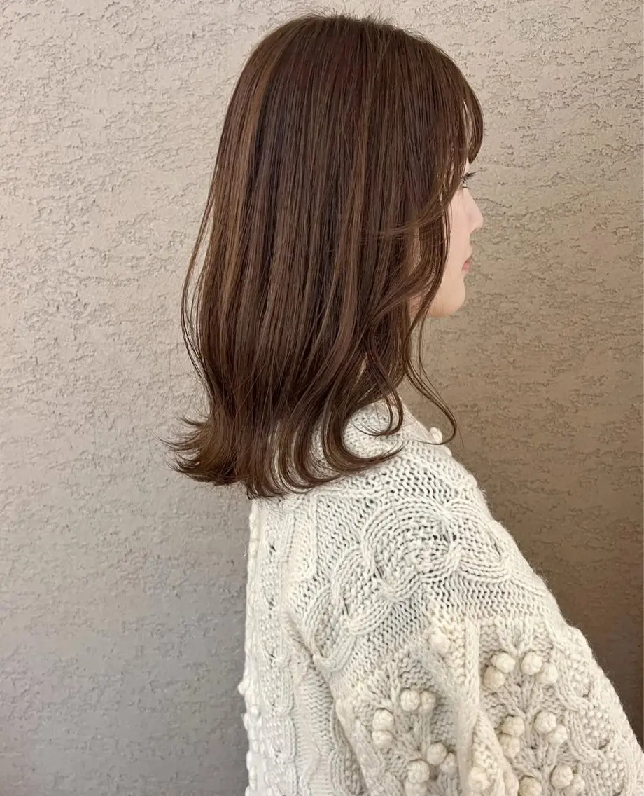 ミディアム カラー ブリーチ 透明感カラー イルミナカラー ヘアカラー 透明感カラー🌿 藤沢Lina ななよのヘアスタイル