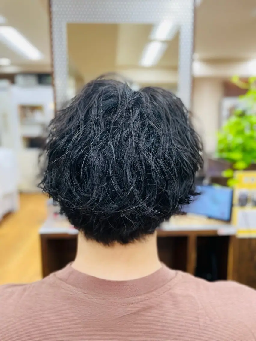 ショート パーマ メンズ メンズパーマ 波巻きパーマ ふくおか なな Toiro 武蔵小杉のヘアスタイル