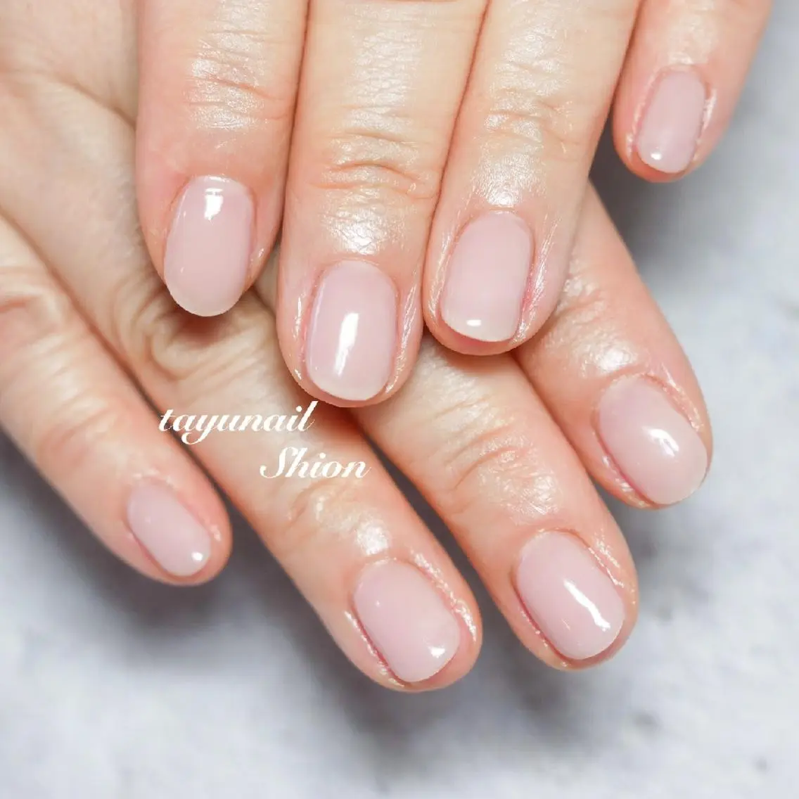 ネイル ブルー ジェルネイル 氷ネイル・うるうるネイル ワンカラーネイル パラジェル ハンドネイル ネイルサロン 【たゆnail】のネイルデザイン