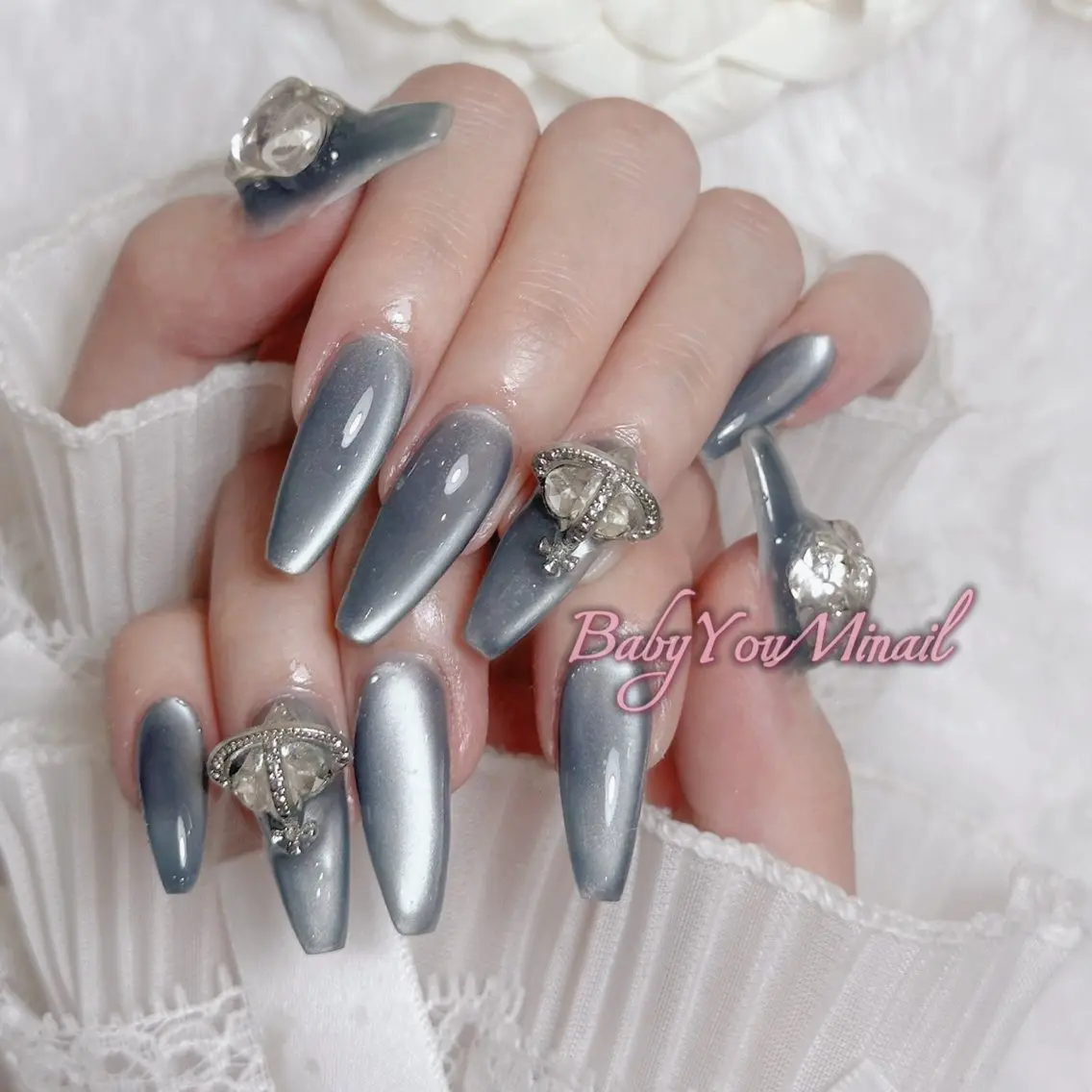 ネイル オーロラネイル チークネイル 成人式 フットネイル フレンチネイル ハンドネイル BabyYouMi nailのネイルデザイン
