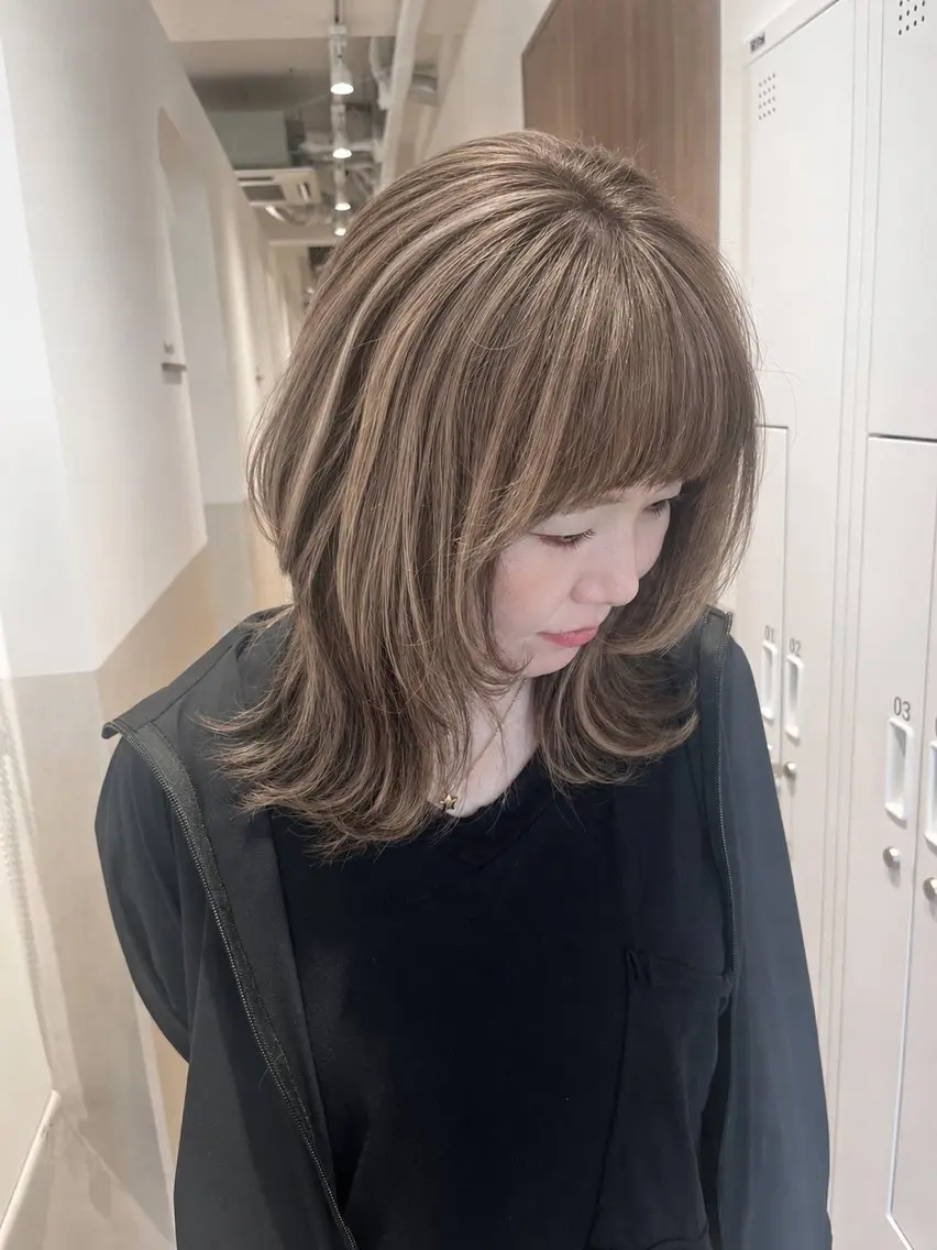 ミディアム カラー カット ヘアカラー トリートメント 🍀ナガヤマ ヒデアキ🍀のヘアスタイル