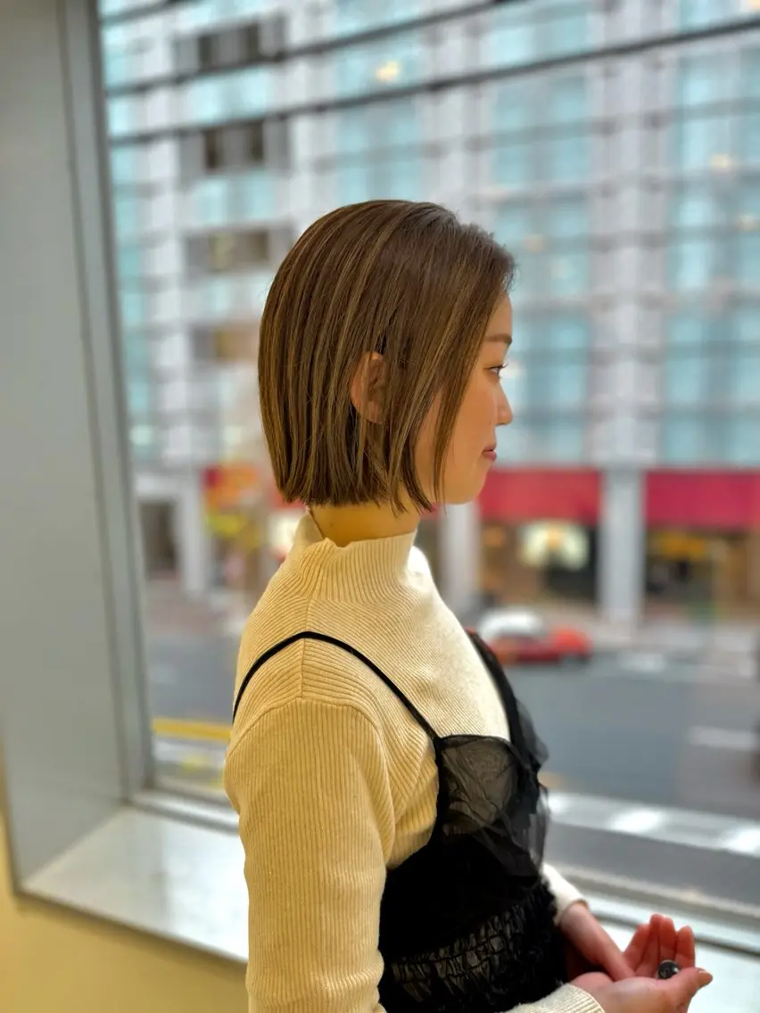 ミディアム カット ヘアカラー トリートメント 竜太/縮毛矯正 /似合わせカットのヘアスタイル