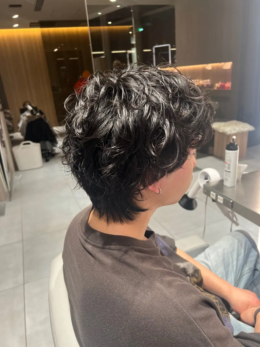 パーマ メンズ メンズパーマ スパイラルパーマ kako　ショート ボブのヘアスタイル