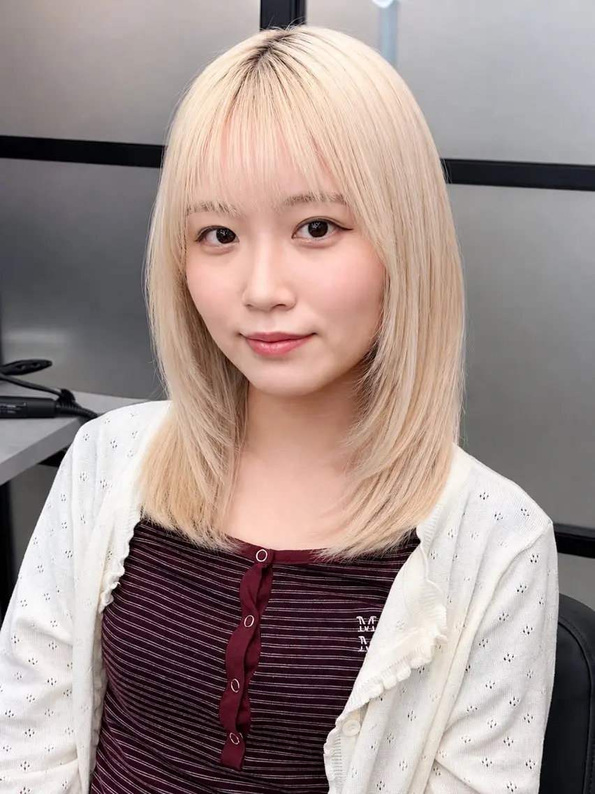 ミディアム 【韓国ヘア ×透明感カラー】芳川のヘアスタイル