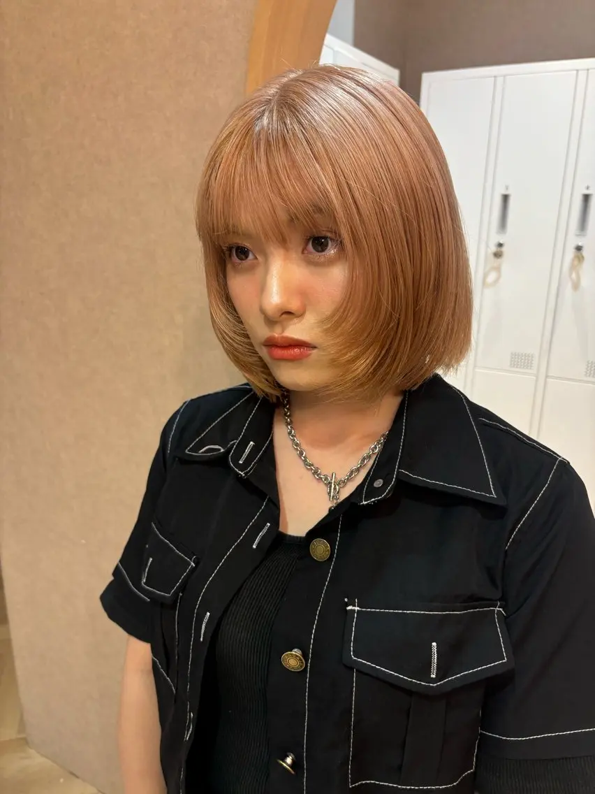 カラー ヘアカラー トリートメント ブリーチなしカラー/ ボブ//おとは🌱のヘアスタイル
