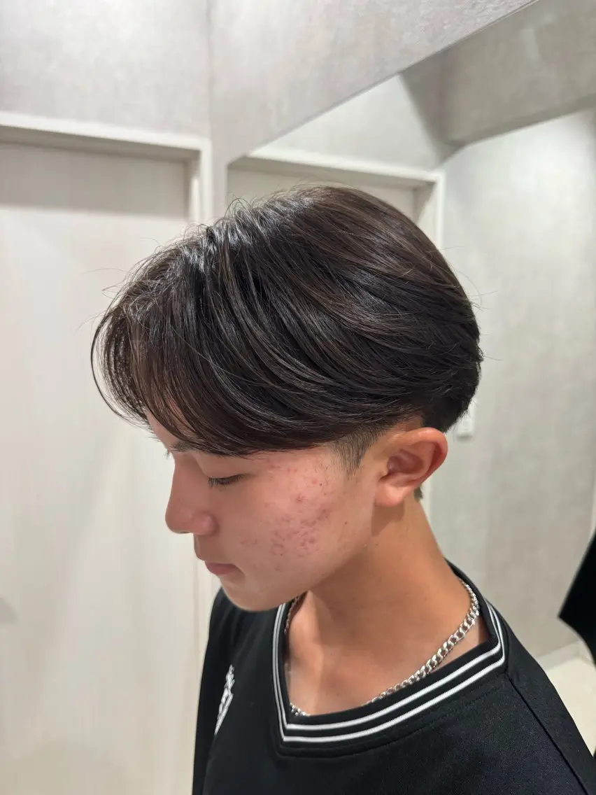 ミディアム カット パーマ 遠藤雄人/メンズ /センターパートのヘアスタイル