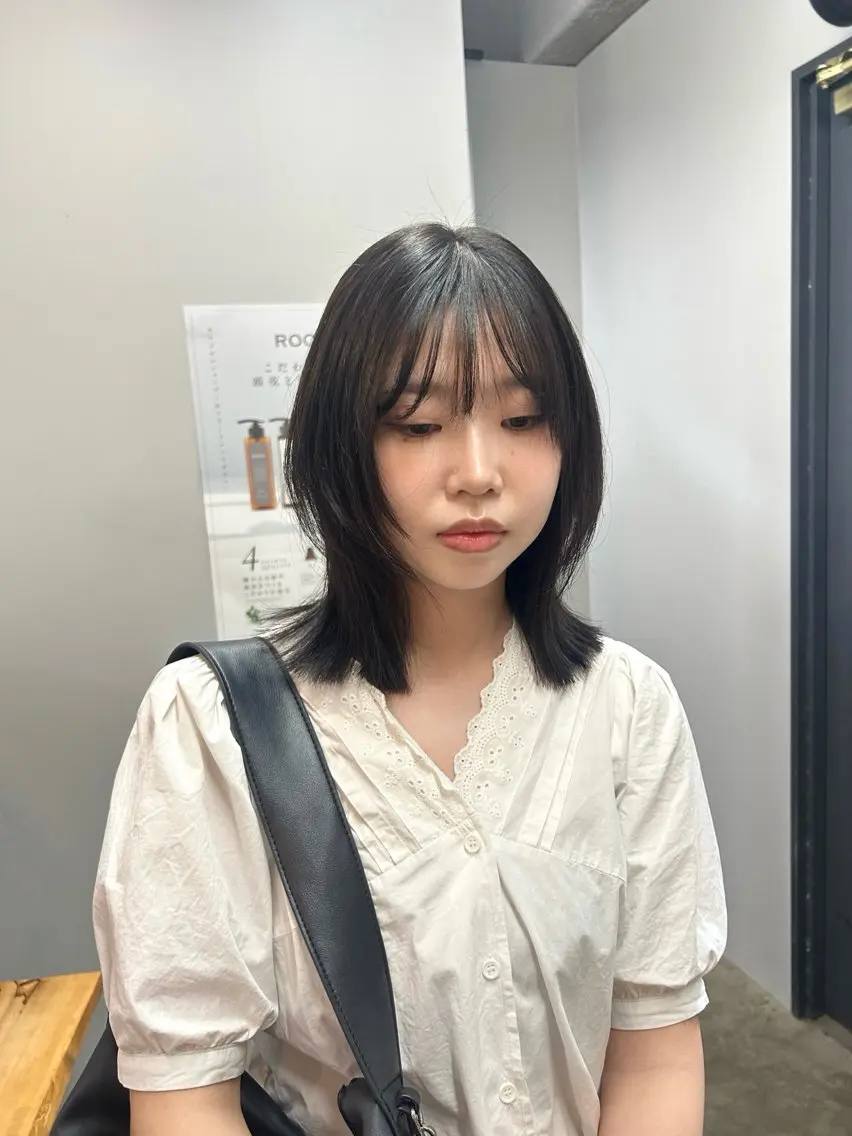 ミディアム カラー カット ヘアカラー トリートメント ラフで可愛いヘア 🐈⬛Rukaのヘアスタイル