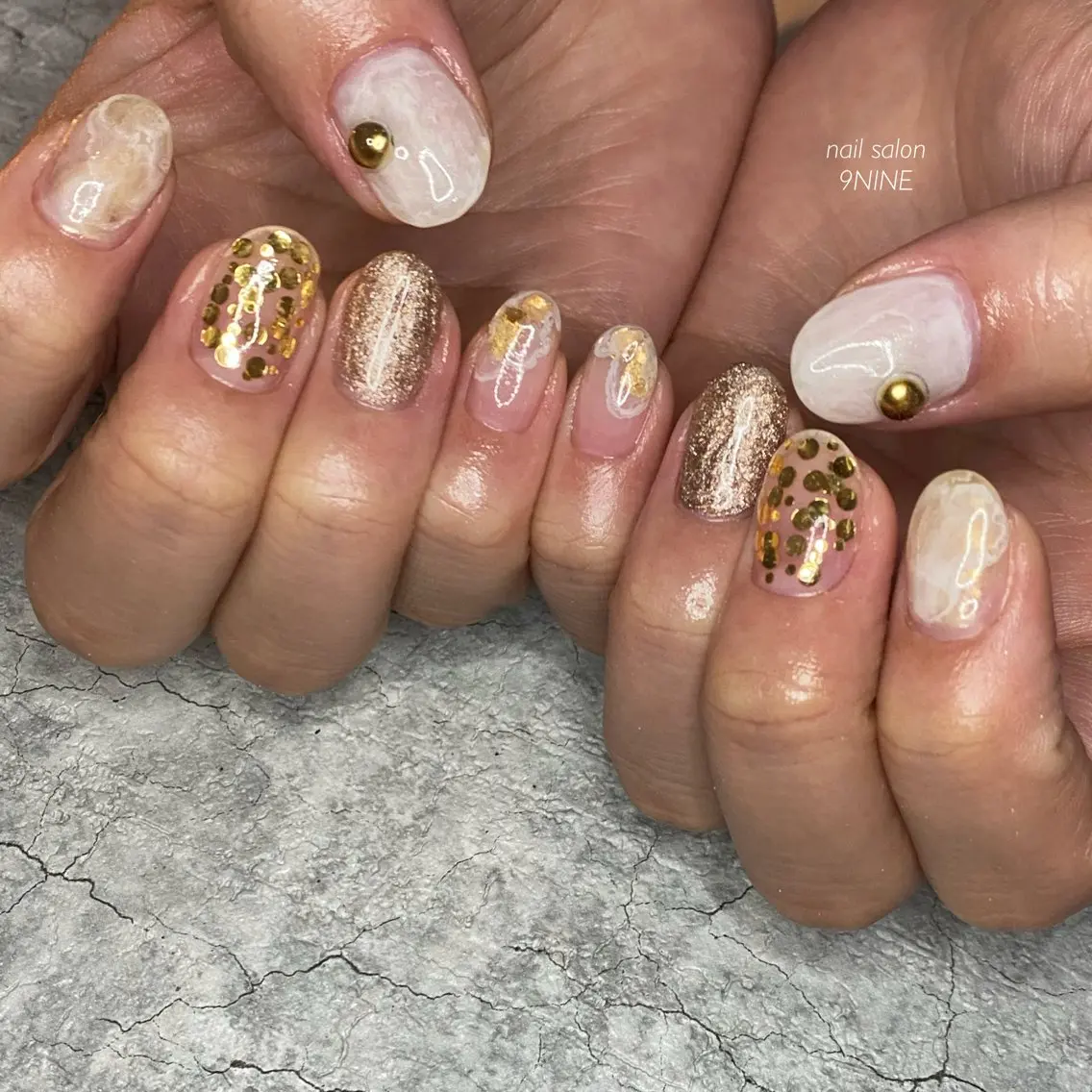 ネイル ニュアンスネイル ハンドネイル nail salon 9NINEのネイルデザイン