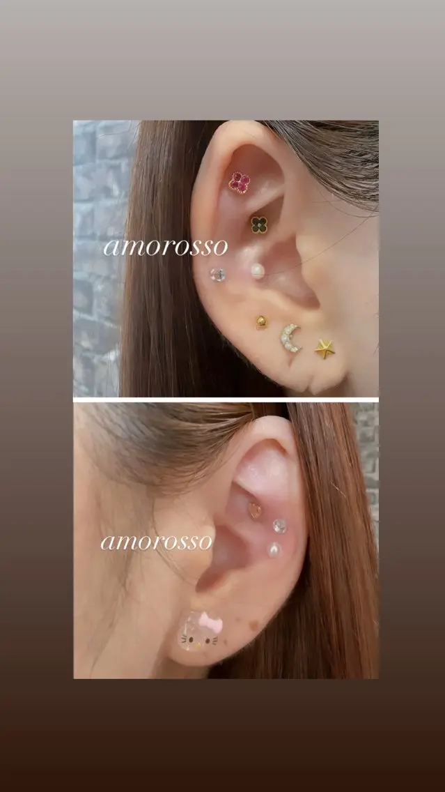 耳つぼジュエリー💎12粒以内💍単品メニュー【まつ毛や眉毛もされるお客様は300円引き】の写真