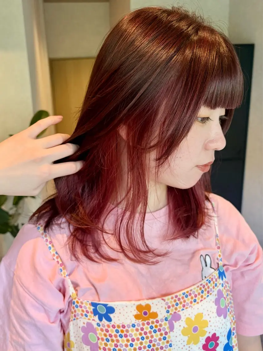 セミロング 顔まわりレイヤー レイヤーカット 【ボブ/個室サロン】 癒し空間mimuraのヘアスタイル