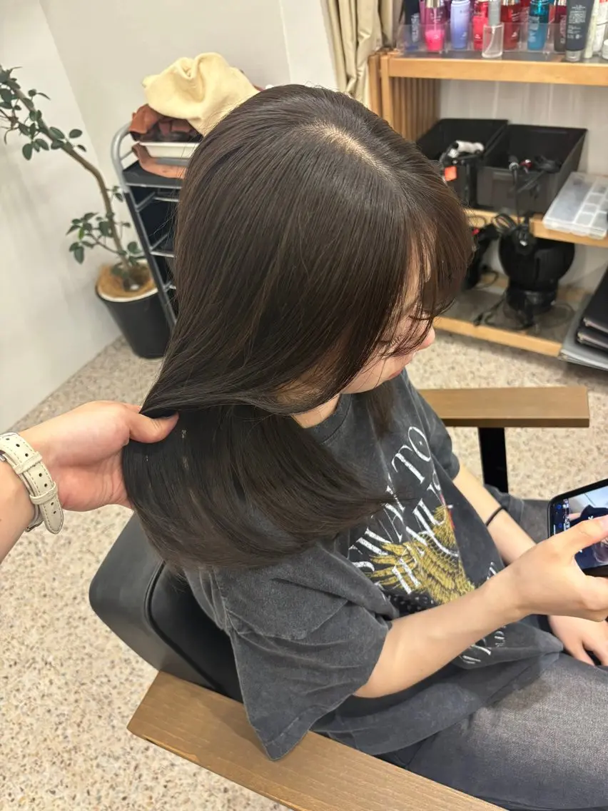 セミロング カラー カット無料 ✧︎* yuinaのヘアスタイル