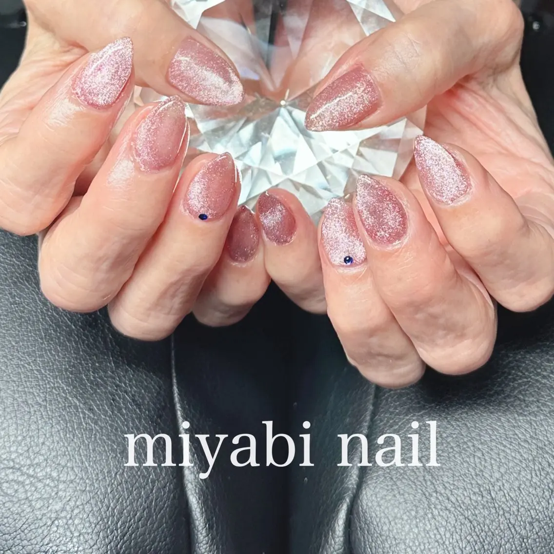 ネイル ジェルネイル マグネットネイル 持ち込み ピンク シンプルネイル ハンドネイル miyabi nail 桂川駅近くのネイルデザイン