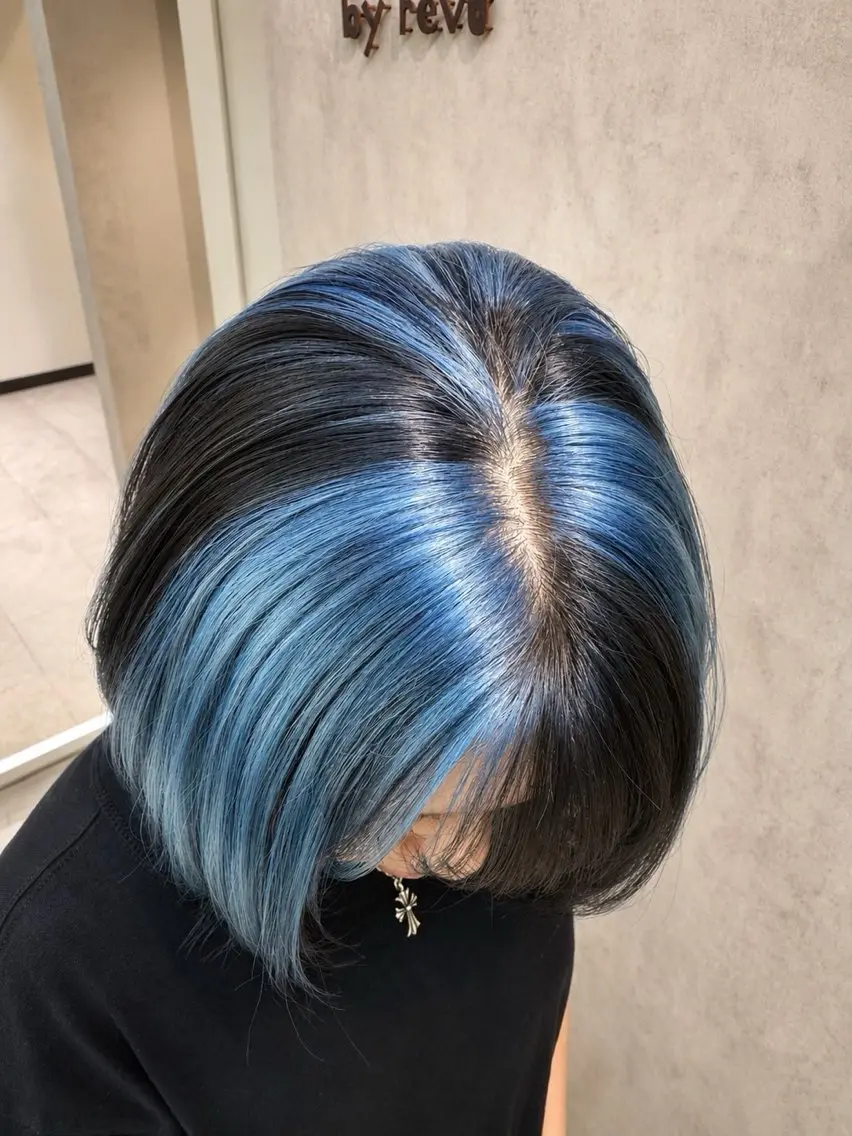 ミディアム カラー ブリーチ ヘアカラー ルーツ/ デザイン/ ハイトーン/おこのぎのヘアスタイル