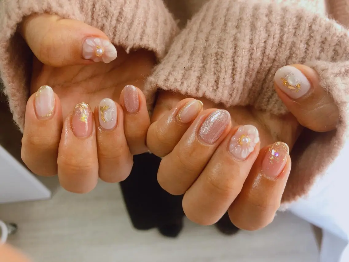 ネイル ぷっくりネイル ハンドネイル kiki nail &brow二子玉川のネイルデザイン