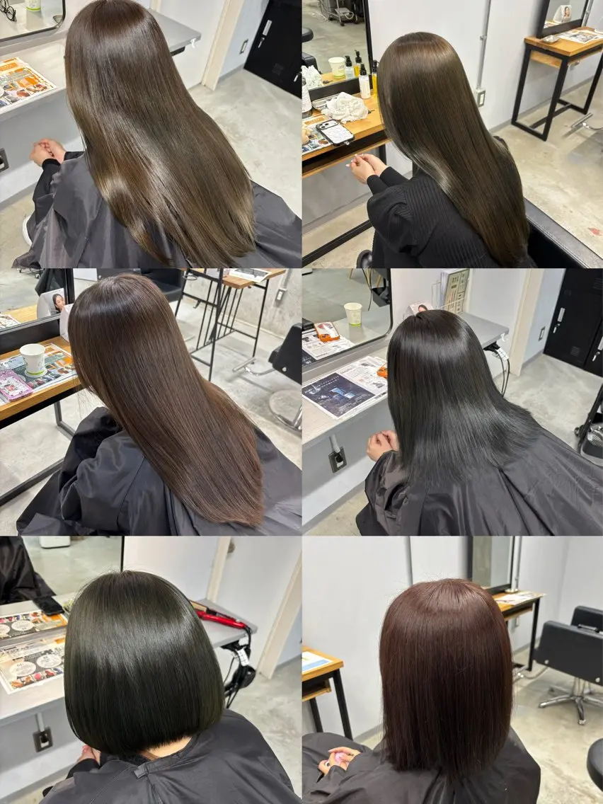 カラー ブリーチ ブリーチなしカラー ヘアカラー 優作 香椎カラー縮毛矯正のヘアスタイル