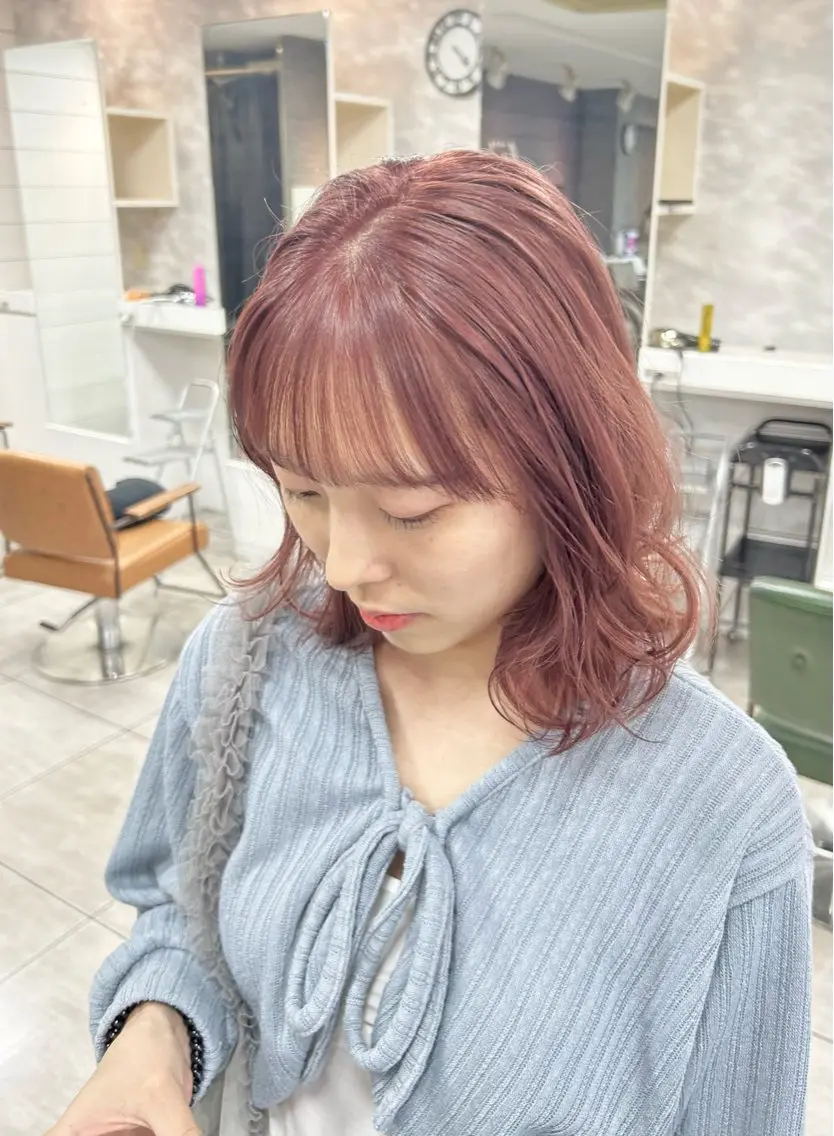 ミディアム カット ヘアカラー レイヤー/艶髪カラー 森本くるみのヘアスタイル