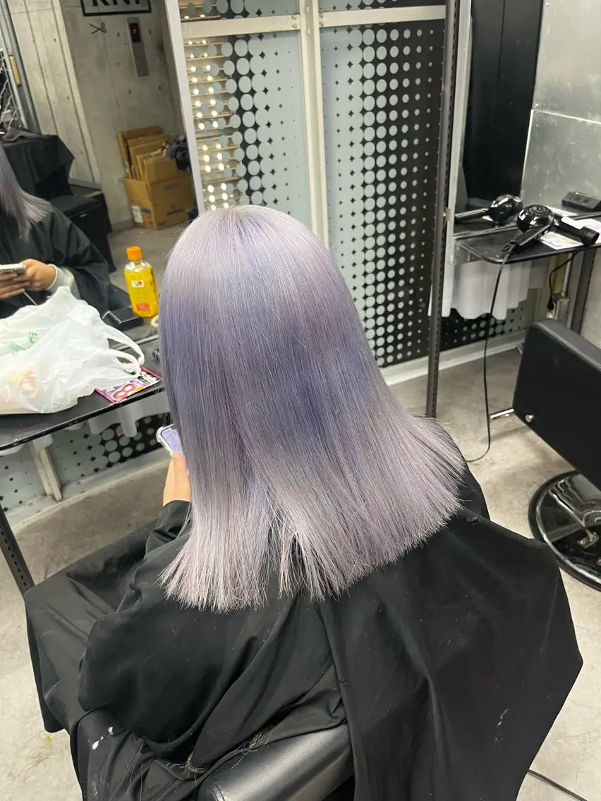 セミロング カット ヘアカラー トリートメント ヘアセット 個性派ウルフ/メンズ /ブリーチ/パーマのヘアスタイル