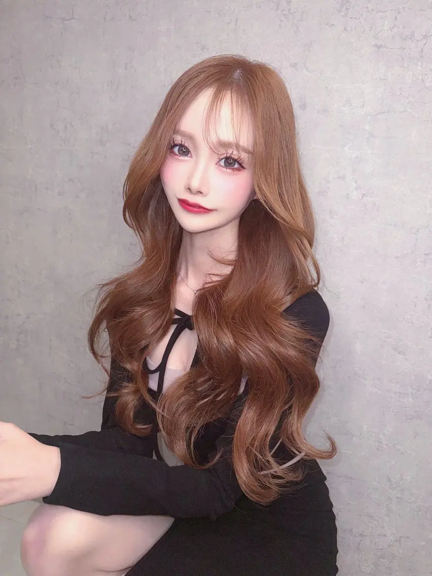 ロング シールエクステ アッシュ エクステ 韓国風ヘア レイヤーカット エクステ エクステサロン GRIZZのヘアスタイル