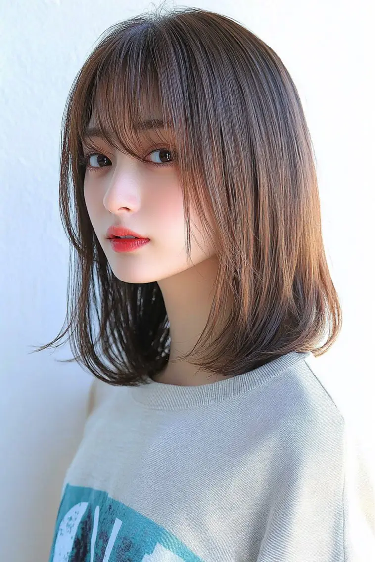 ミディアム よしずみ れいなのヘアスタイル