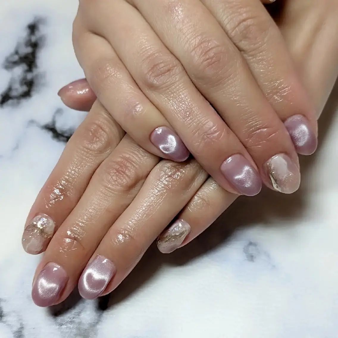 ネイル ハート マグネットネイル m&pPrivate nailsalonのネイルデザイン