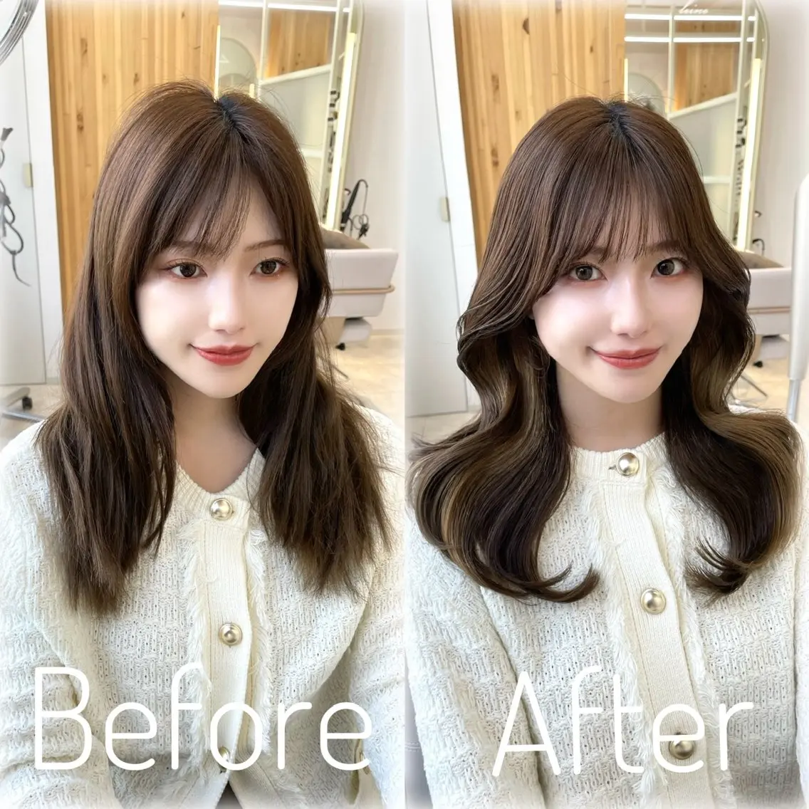 セミロング カラー 🇰🇷韓国風くびれ ヘア🇰🇷中村優大のヘアスタイル