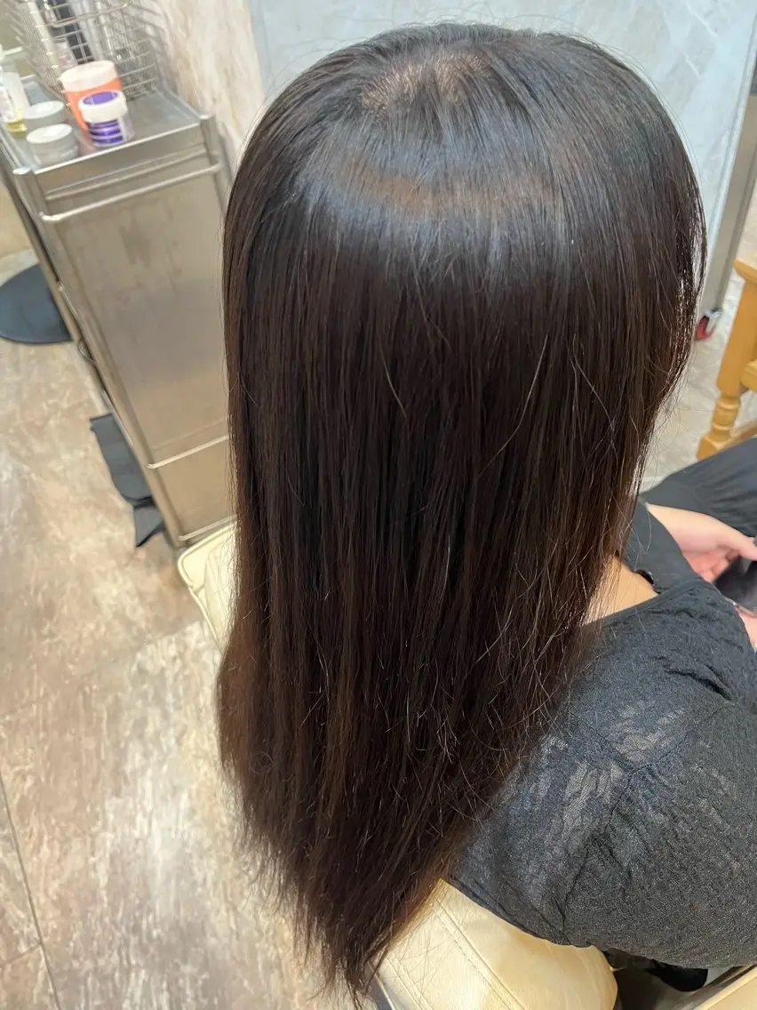 ロング 縮毛矯正 縮毛矯正⚡️カラー いいじまのヘアスタイル