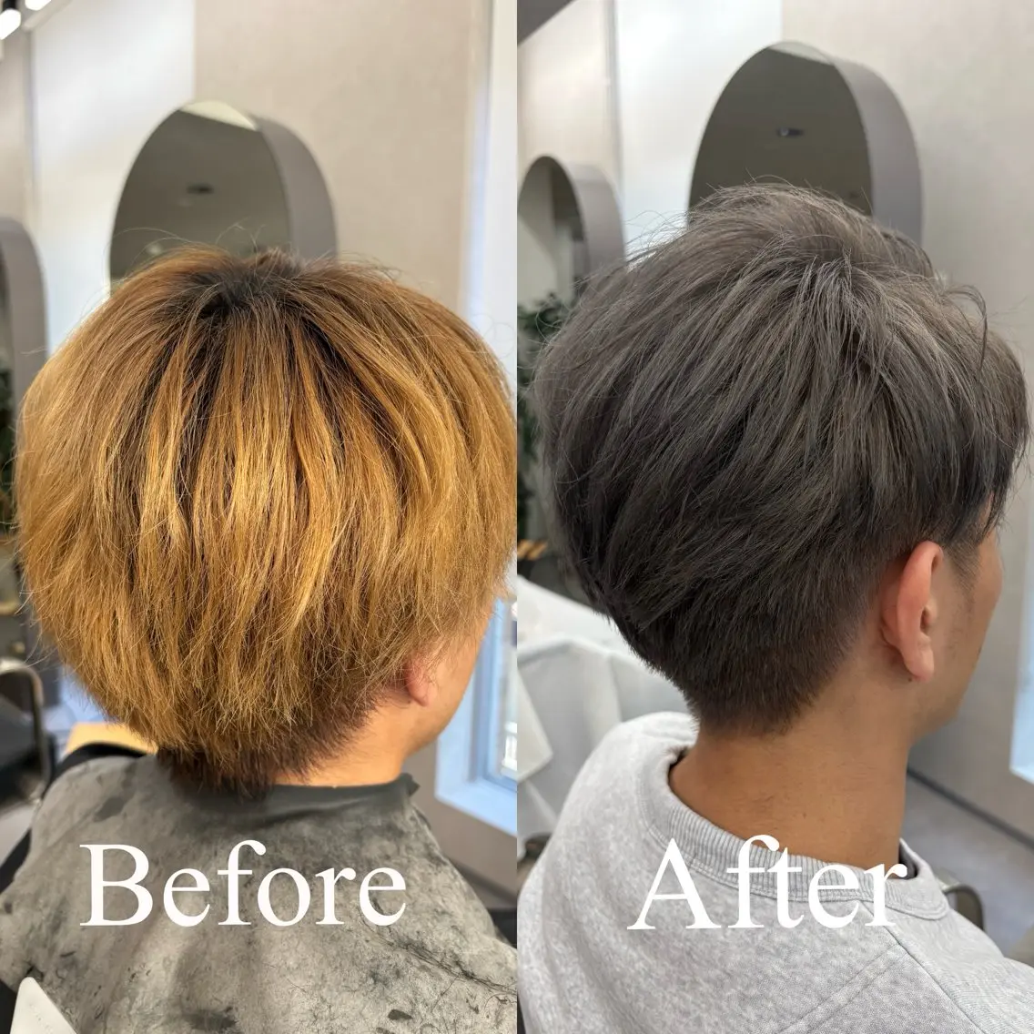 ショート カラー メンズ グレージュ カット ヘアカラー ショート/ボブ/ 透明感カラー🌿神永のヘアスタイル
