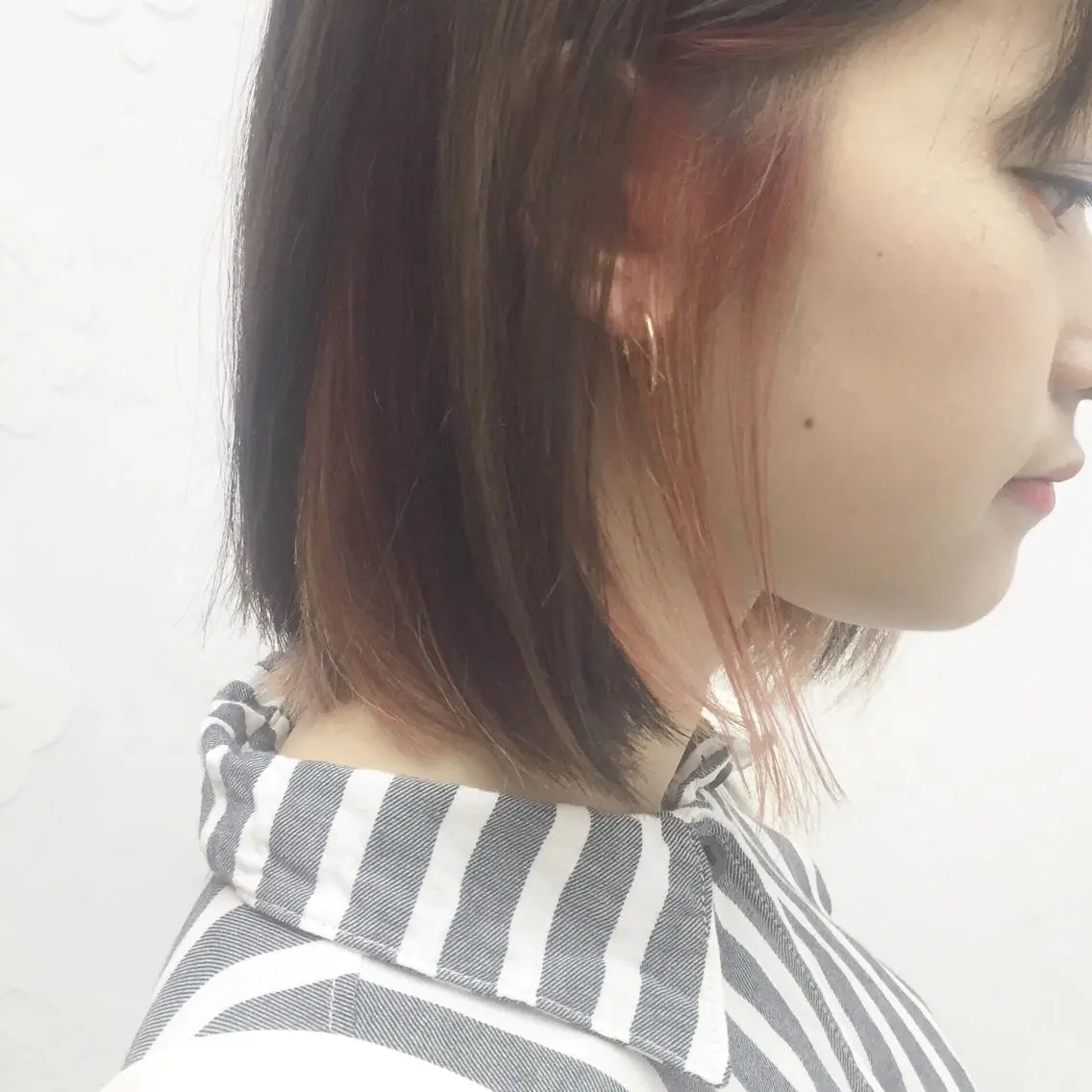 ミディアム カラー インナーカラー ボブ 井上 美奈子のヘアスタイル