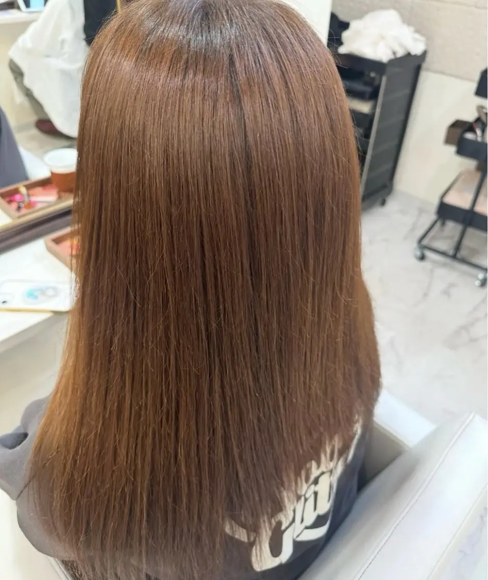 ロング カラー ブリーチ ブリーチなしカラー 髪質改善 トリートメント 小山内 遥のヘアスタイル