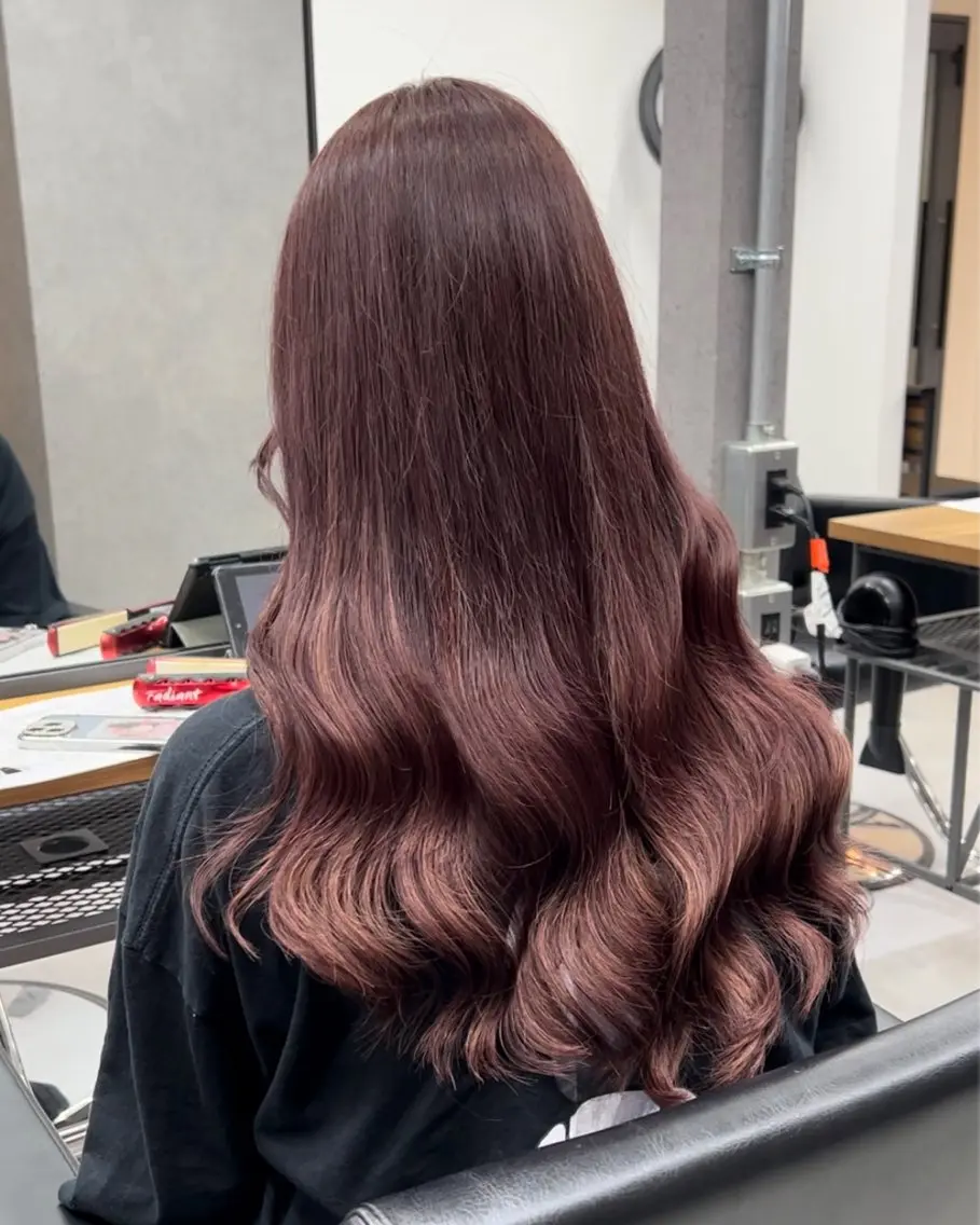 ロング カラー ブリーチ ブラウンカラー カシス ブリーチなしカラー ボブ ヘアカラー エクステ ENA💗NEXT /ハイトーンエクステのヘアスタイル