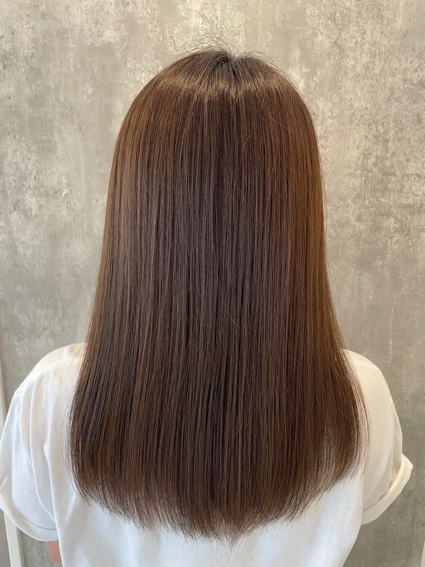 セミロング カラー ベージュカラー ブリーチ ブリーチなしカラー ヘアカラー 白髪ぼかしデザイン ハイライト/宮本純登のヘアスタイル