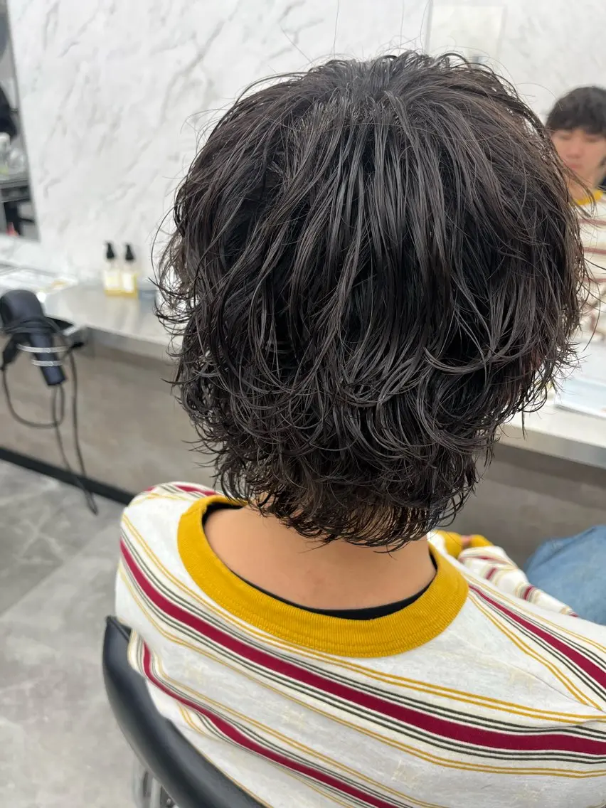 ミディアム パーマ ボブ Seira 札幌メンズサロンのヘアスタイル