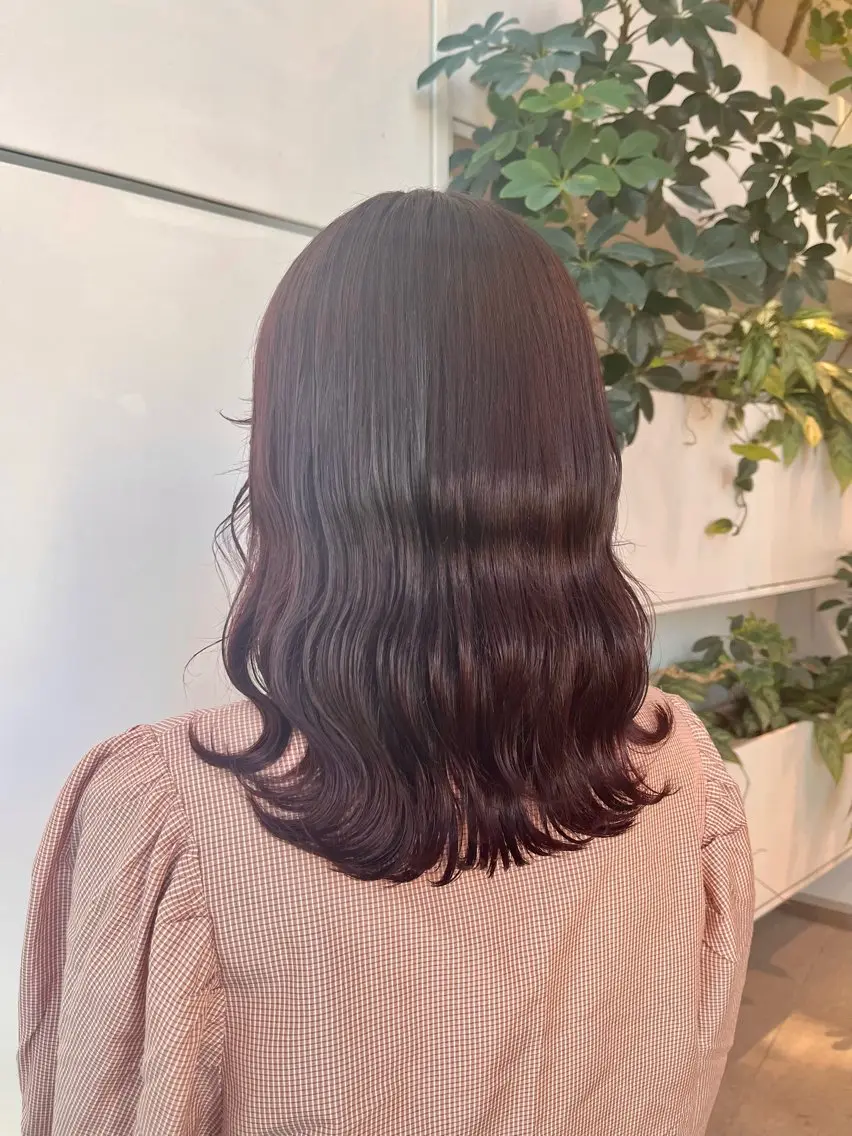 ミディアム カラー ボルドーカラー くさかみさき🌼暖色 /耳つぼ/オタク🌼のヘアスタイル