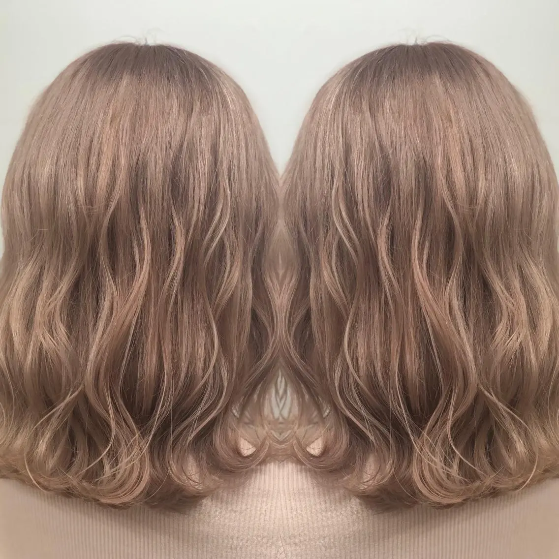 ミディアム カラー ベージュカラー ピンクカラー ピンクベージュ カット パーマ BREK 袋井店のヘアスタイル