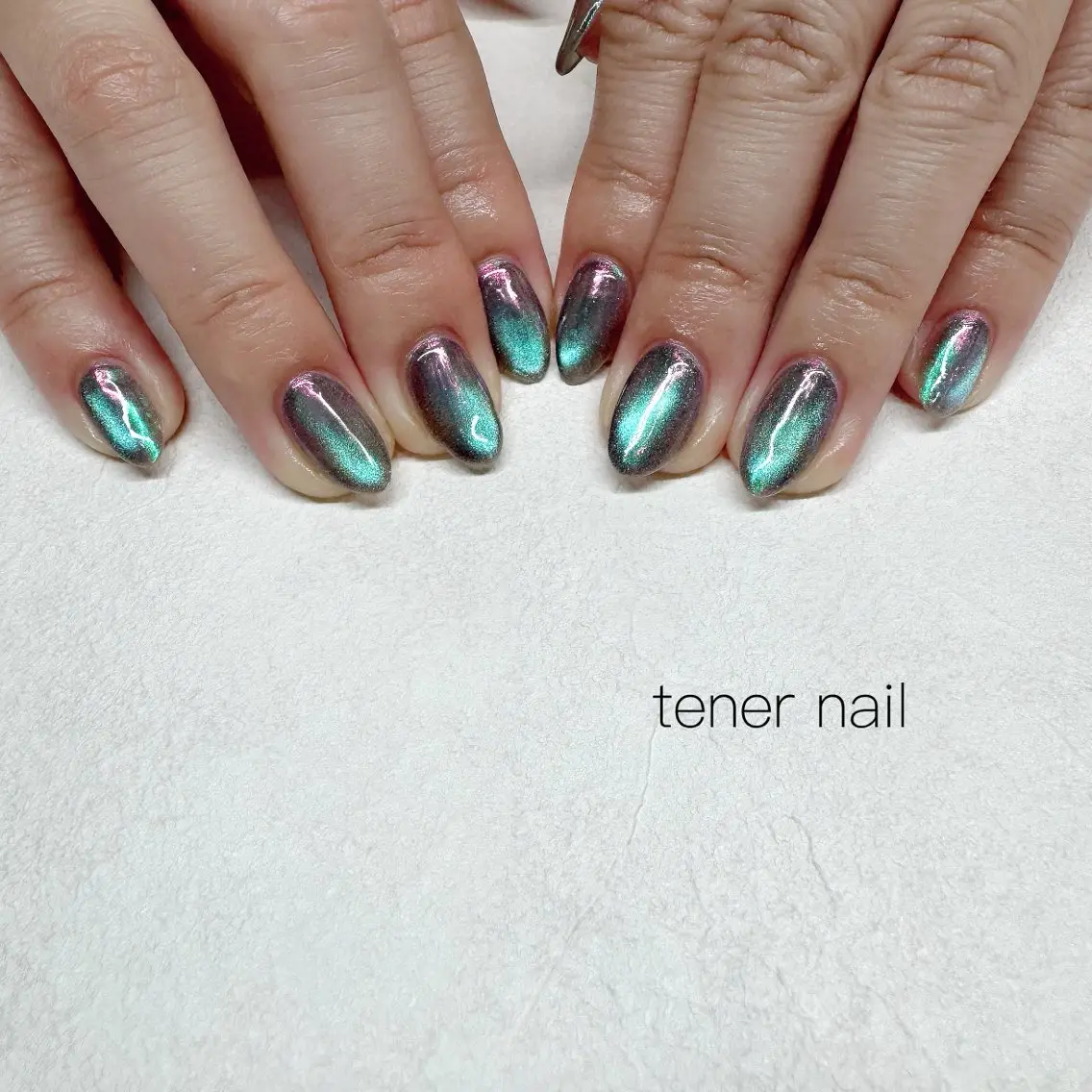ネイル マグネットネイル ミラーネイル ピンク ハンドネイル テネルネイル tener nailのネイルデザイン