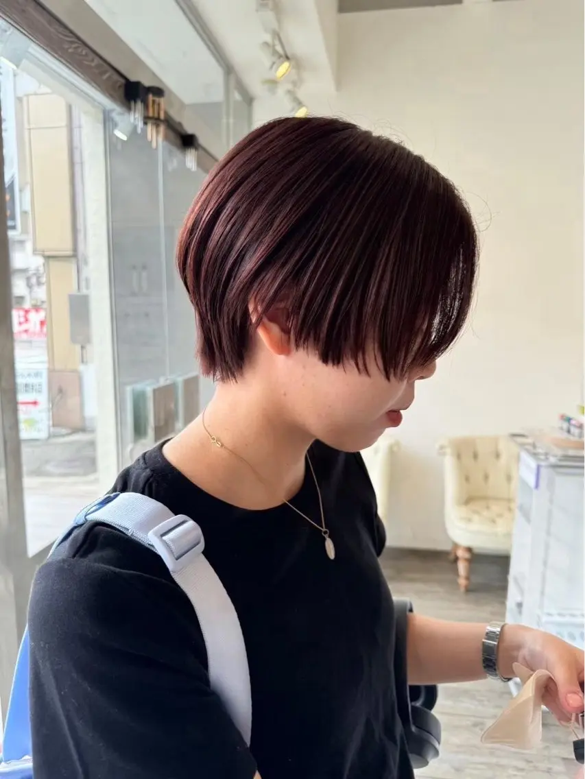 ショート カラー ヘアカラー トリートメント 💫艶髪/暖色カラ ー/ruka💫のヘアスタイル