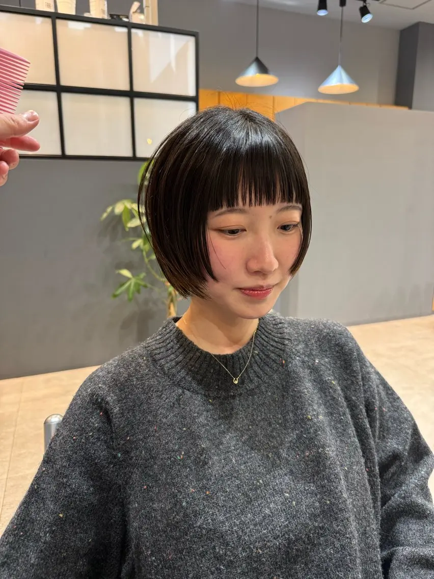 ショート 顔周りカット ショートヘア カット 石原圭悟 /ショート/艶カラーのヘアスタイル