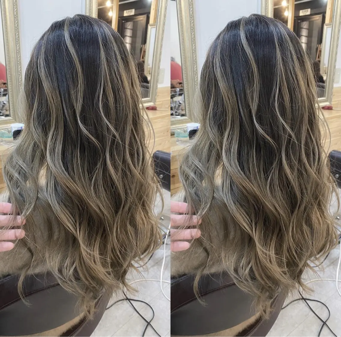 ロング カラー ヘアアレンジ ネイル マツエク・マツパ ヘアカラー ハイライト、レイヤー カット/西梅田/中西のヘアスタイル