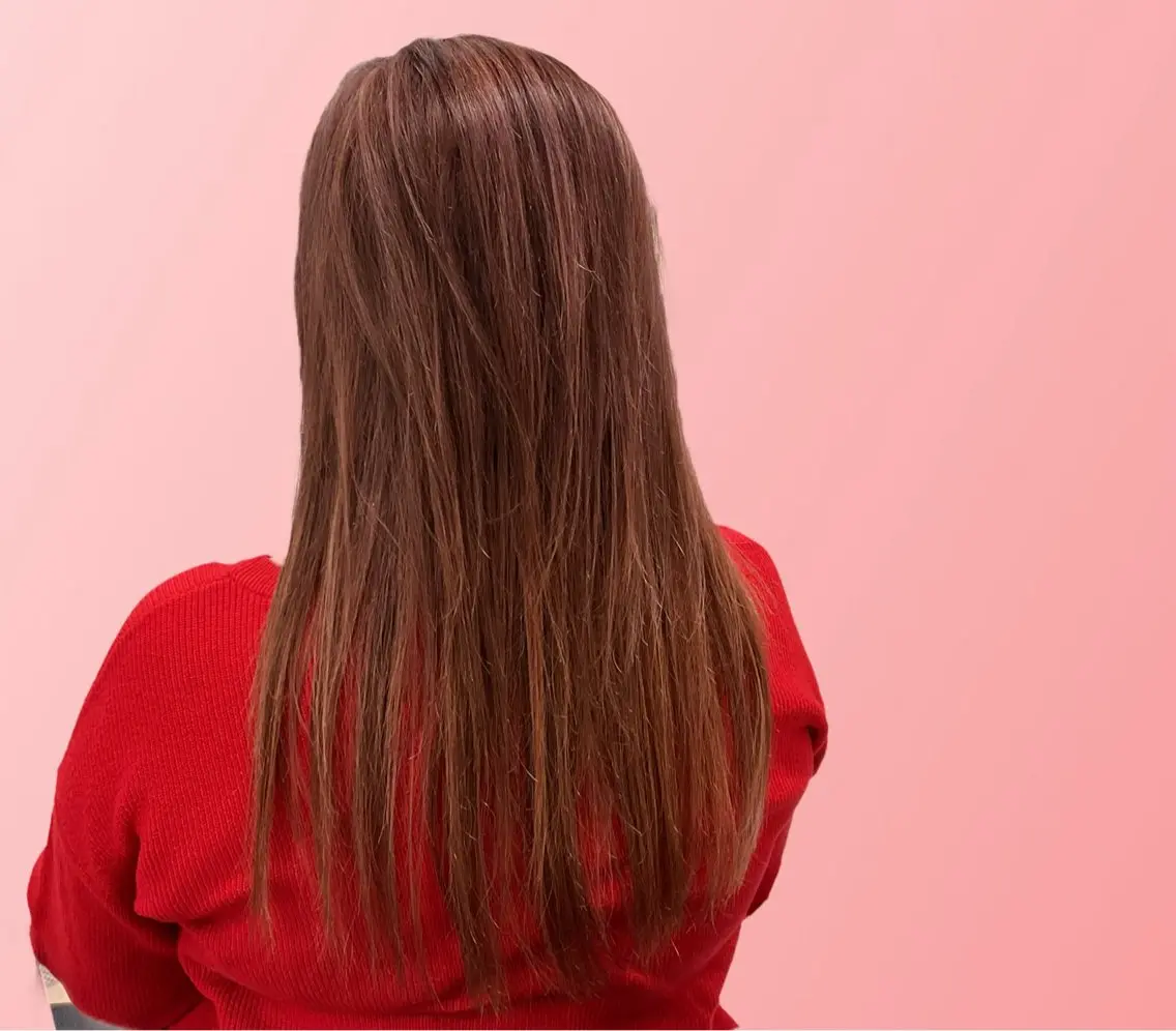 ロング カラー ヘアアレンジ ブリーチ ブラウンカラー ヘアカラー au栄矢場町 似合わせカットのヘアスタイル