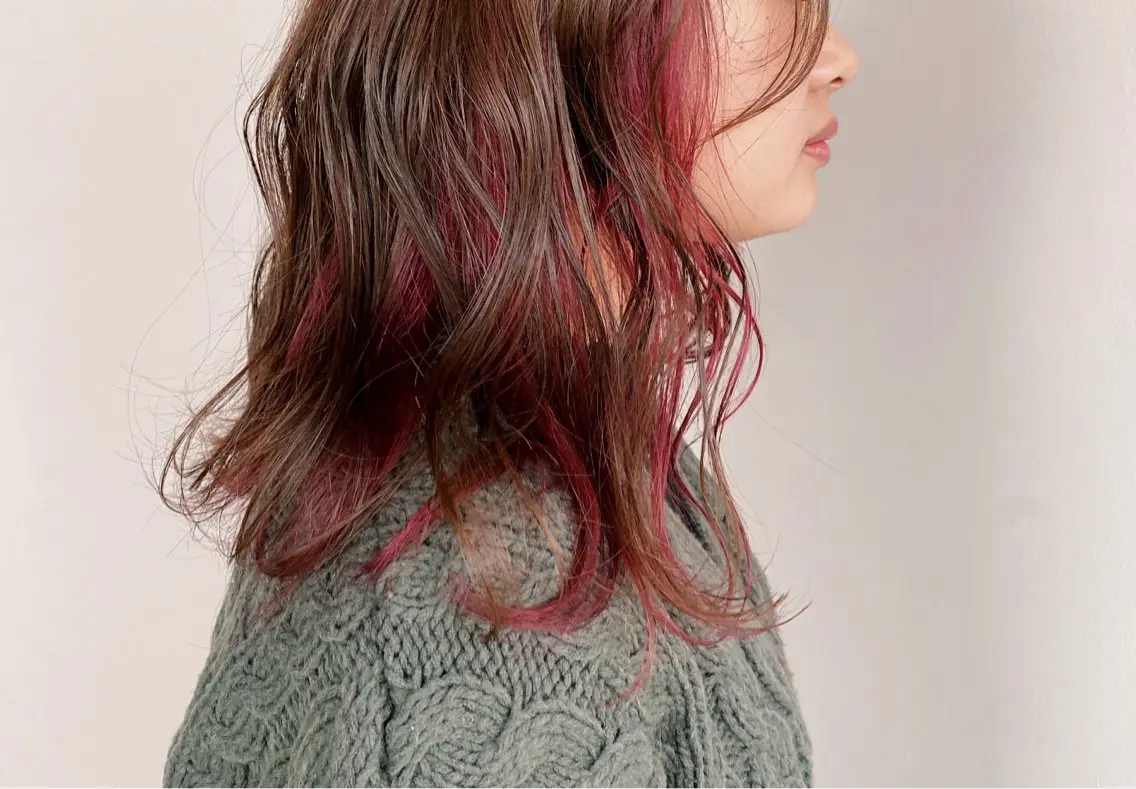 カラー ブラウンカラー デザインカラー ピンクカラー 堤 裕香のヘアスタイル