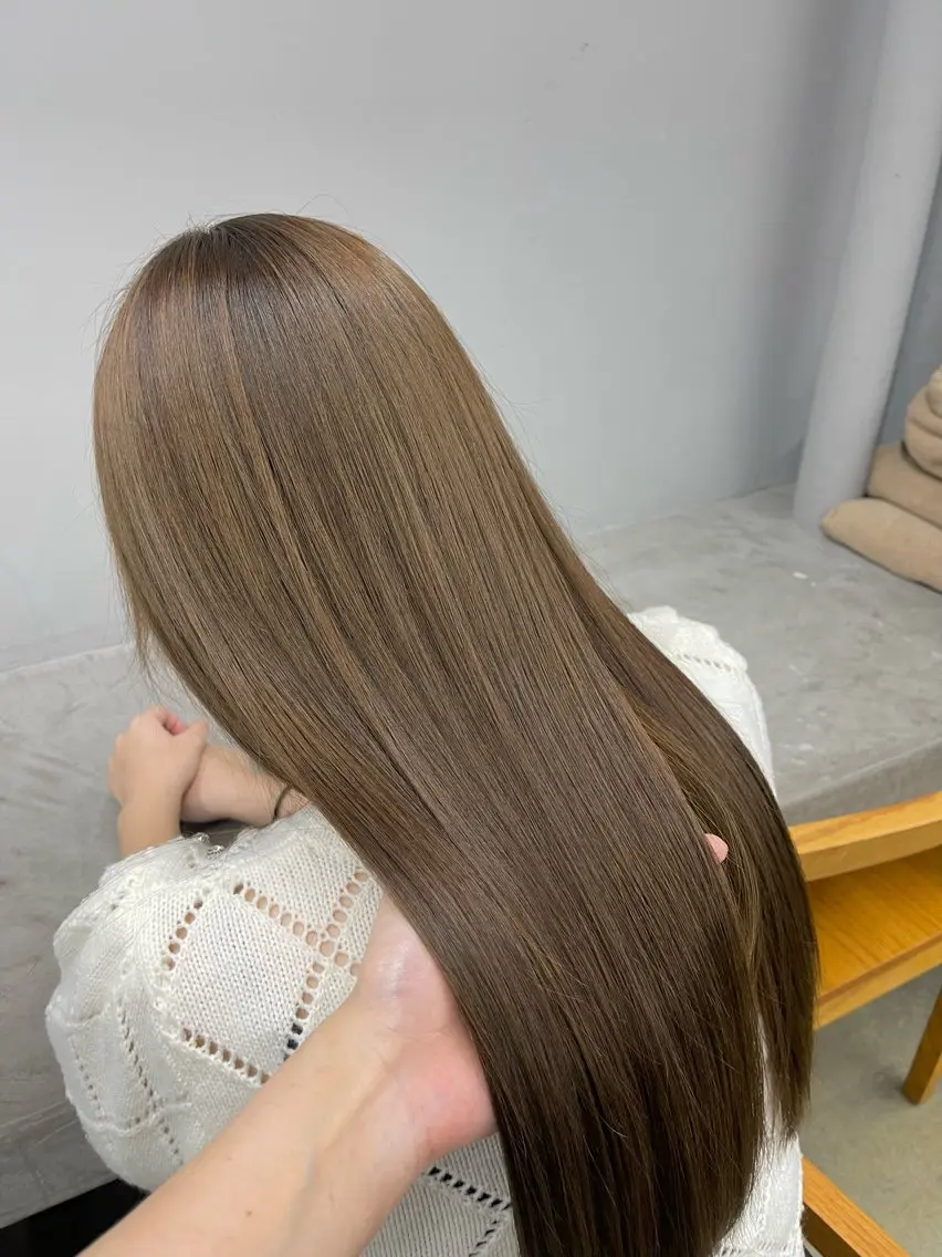 ロング カラー ヘアカラー トリートメント 愛莉/ラベンダー/ ベージュ/ブラウンのヘアスタイル